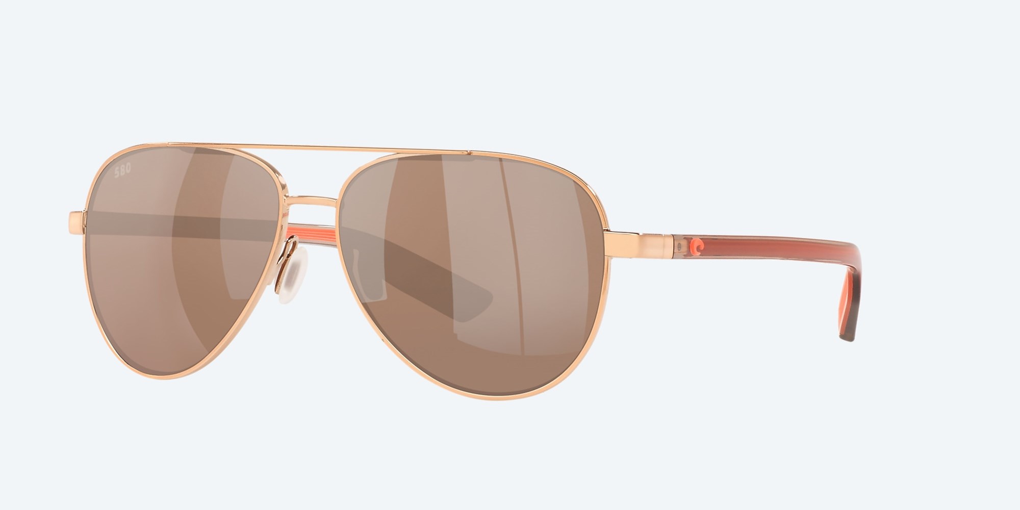 Costa Del Mar Peli Polarized Rx Available Women's Sunglasses Frame Shiny Rose Gold Lenses Copper Silver Mirror - SZIE032