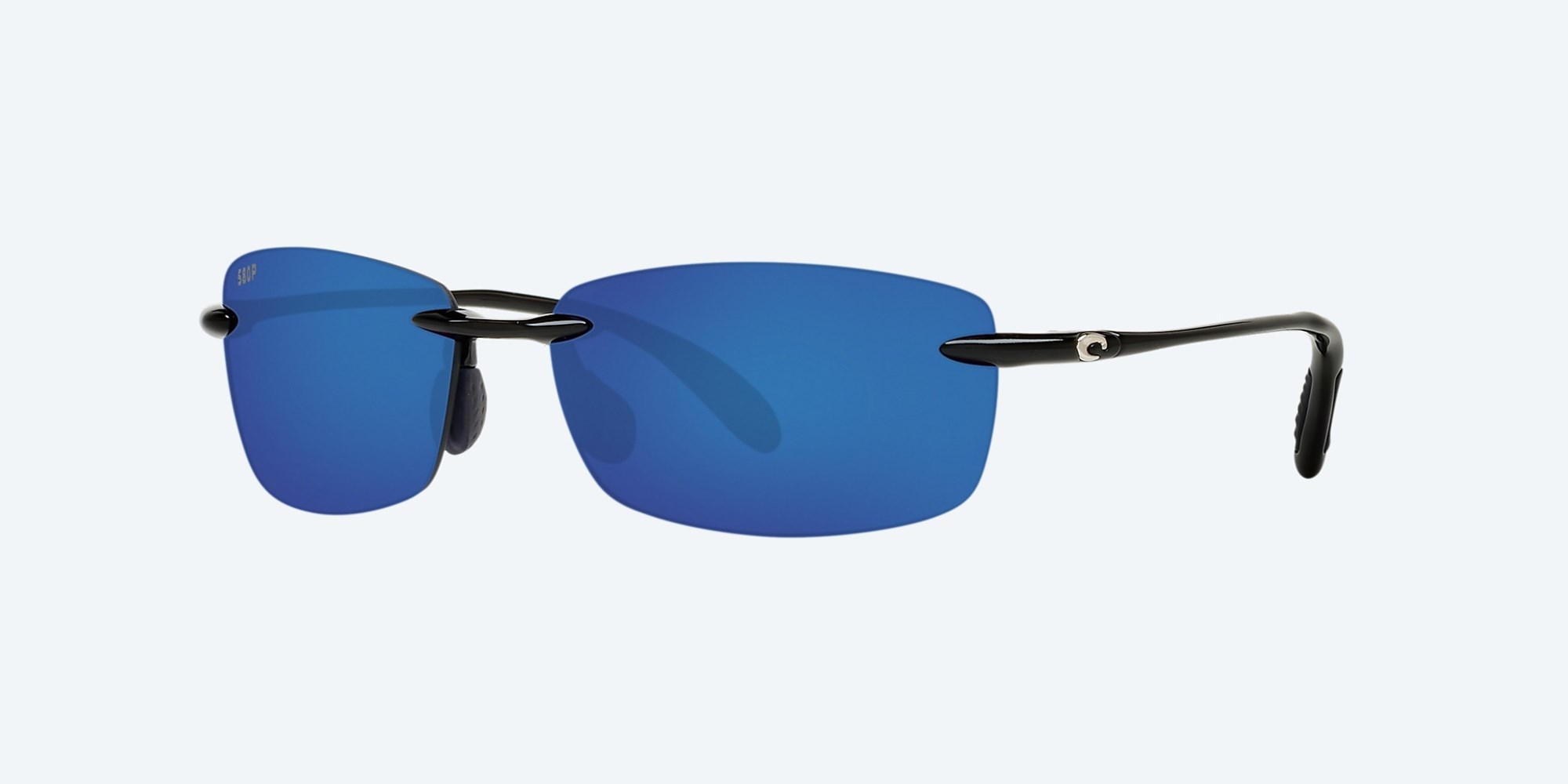 Costa Del Mar Ballast Readers Polarized Women's Sunglasses Frame Shiny Black Lenses Blue Mirror - QSNJ837