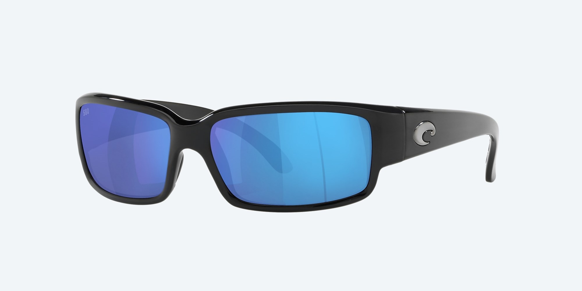 Costa Del Mar Caballito Polarized Rx Available Women's Sunglasses Frame Shiny Black Lenses Blue Mirror - AQKO854