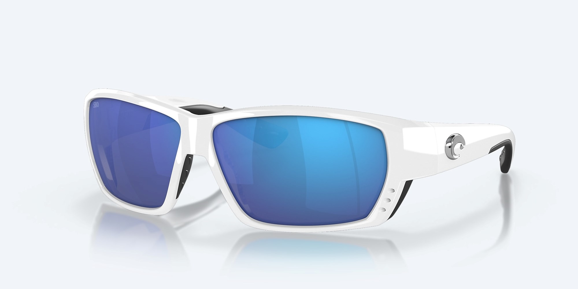 Costa Del Mar Tuna Alley Polarized Rx Available Men's Sunglasses Frame White Lenses Blue Mirror - CXWQ031