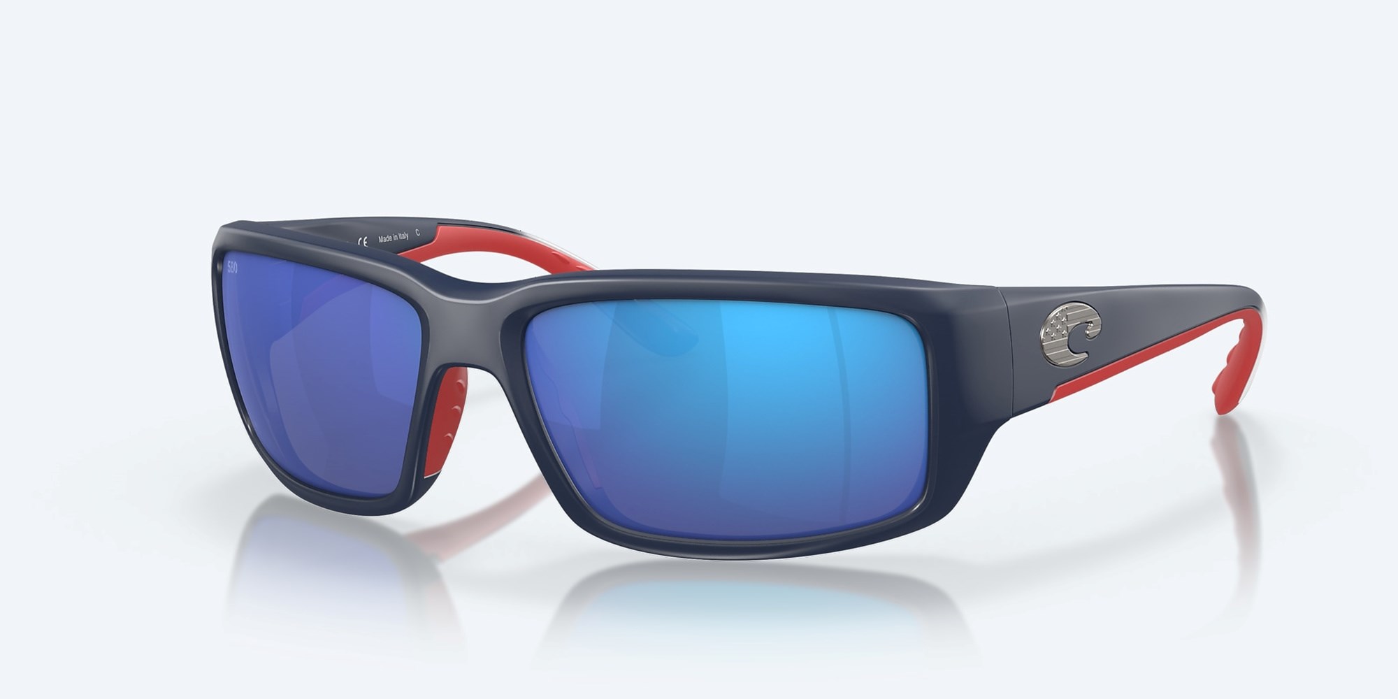 Costa Del Mar Freedom Series Fantail Polarized Rx Available Men's Sunglasses Frame Matte Freedom Fade Lenses Blue Mirror - LKRT248